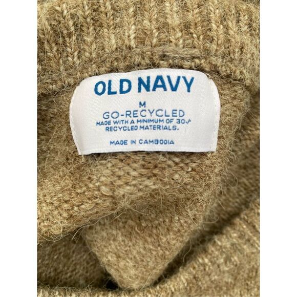 Old Navy Go-Recycled Oversized Pullover Sweater Heather Brown Sz. M - Picture 11 of 13